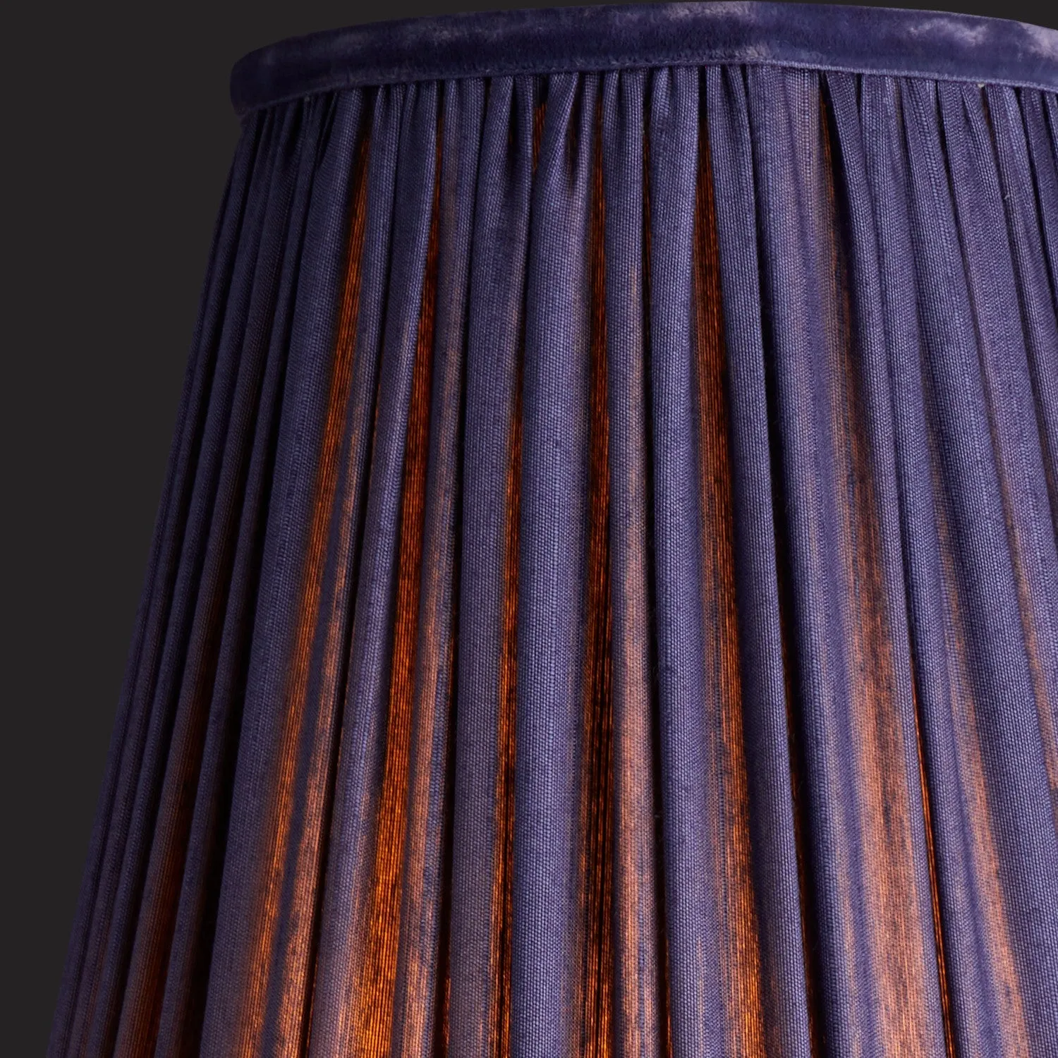 20cm wizard hat shade in cobalt silk with velvet tape