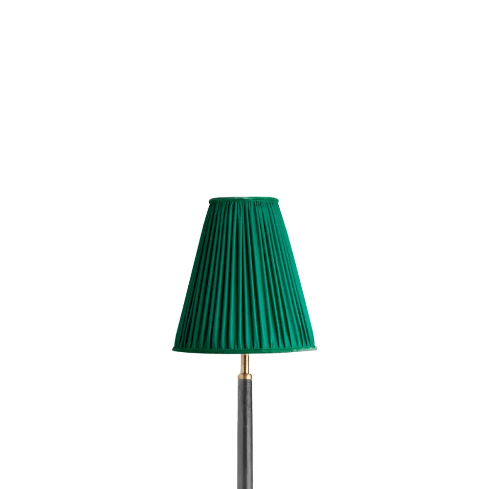 20cm wizard hat shade in emerald silk with velvet tape