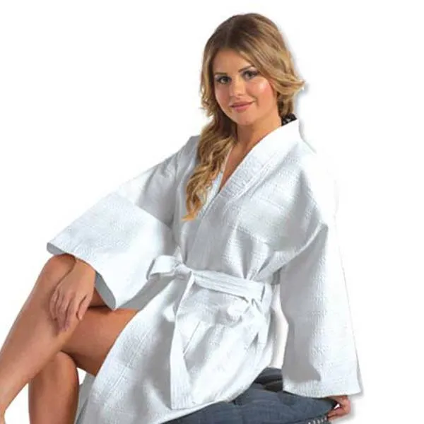 48" Kimono Italian Waffle Weave Robe (Q146211)