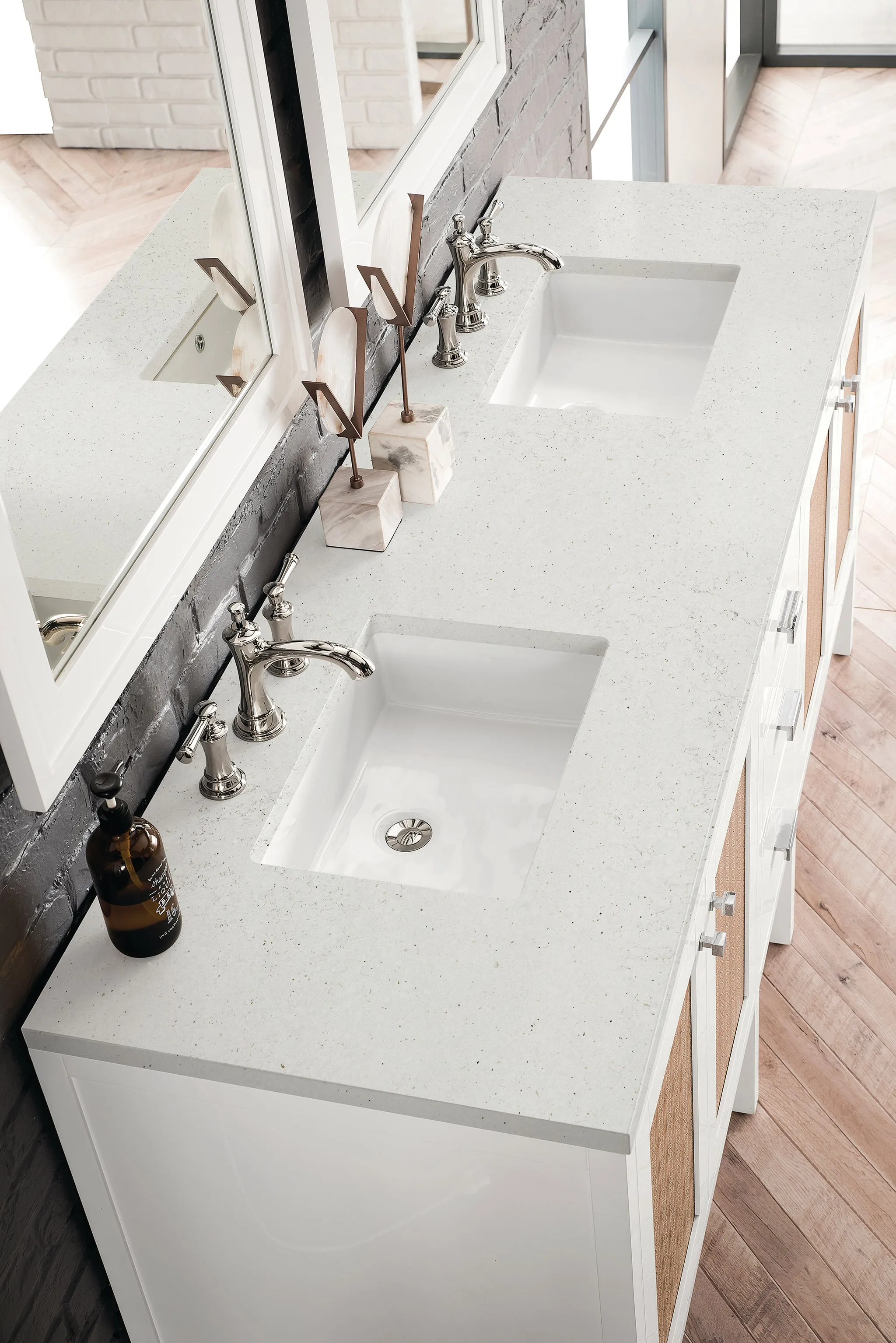 Addison 72" Double Vanity Cabinet in Glossy-White