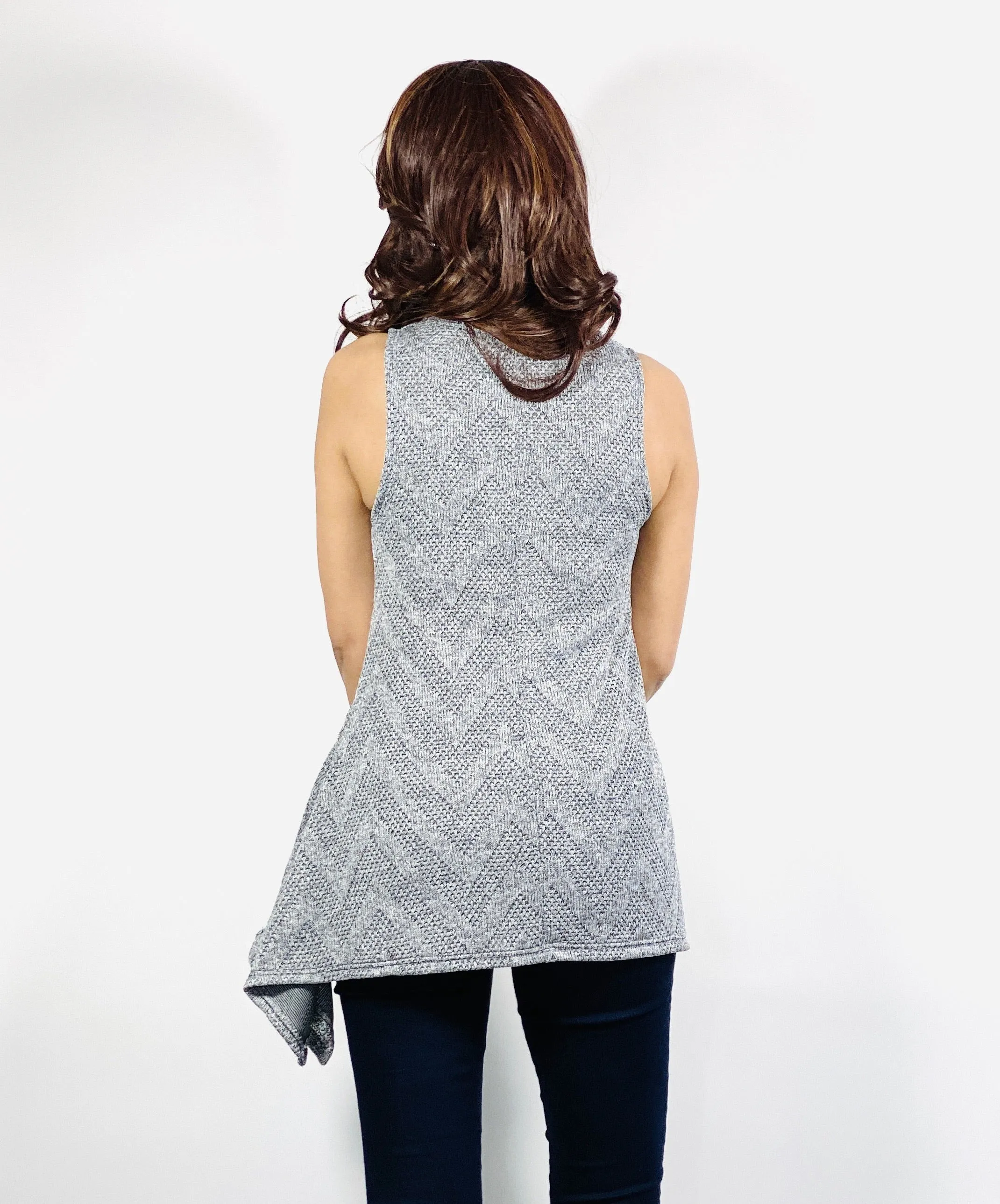 Asymmetrical side split tunic top