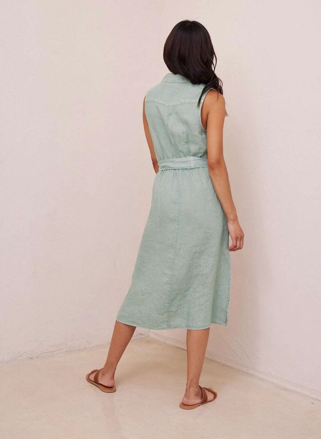 Bella Dahl Sleeveless Pocket Shirt Dress