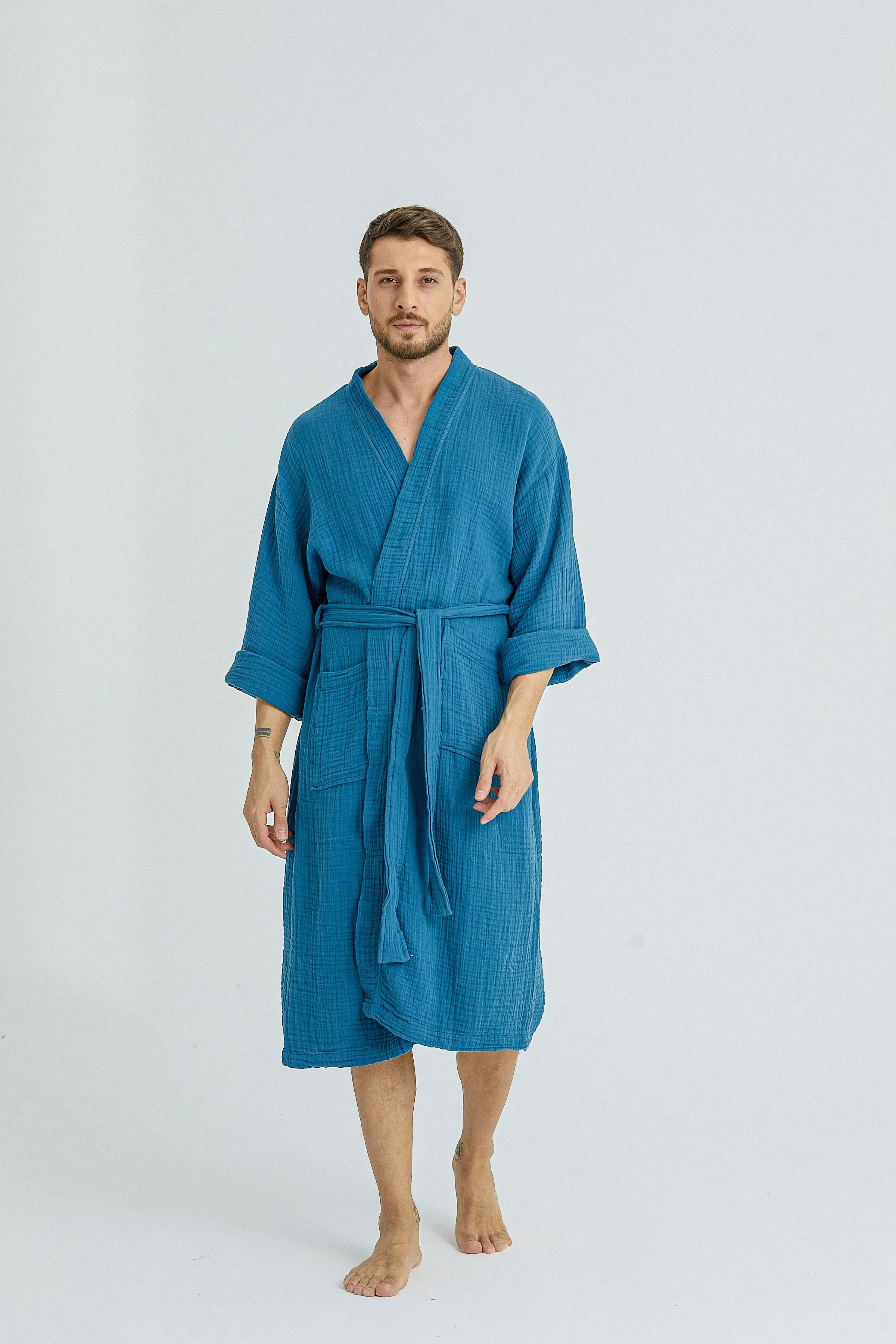 Cassia Men's Robes - Oceanic Blue