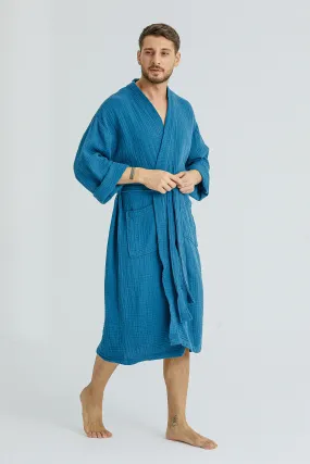 Cassia Men's Robes - Oceanic Blue