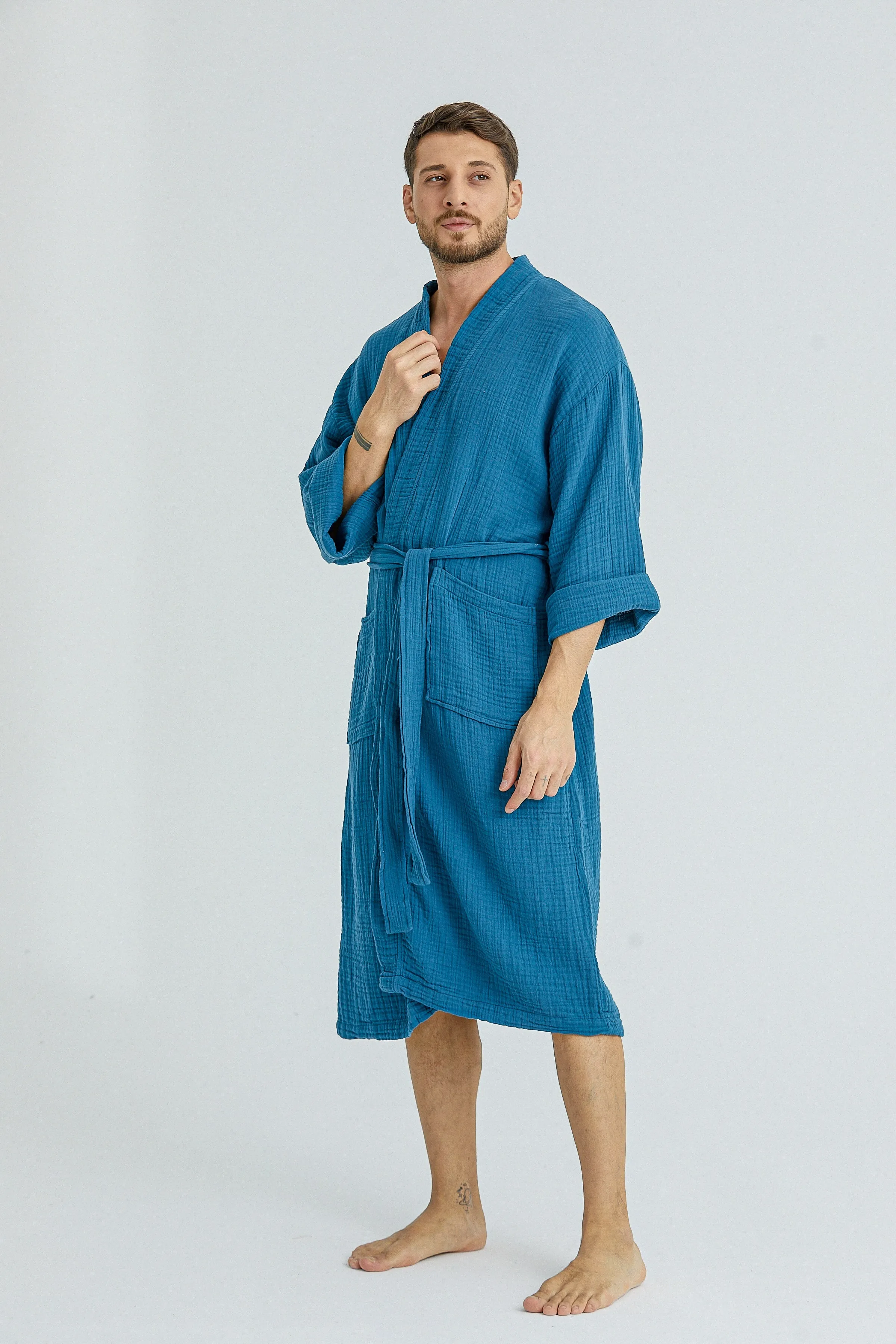 Cassia Men's Robes - Oceanic Blue
