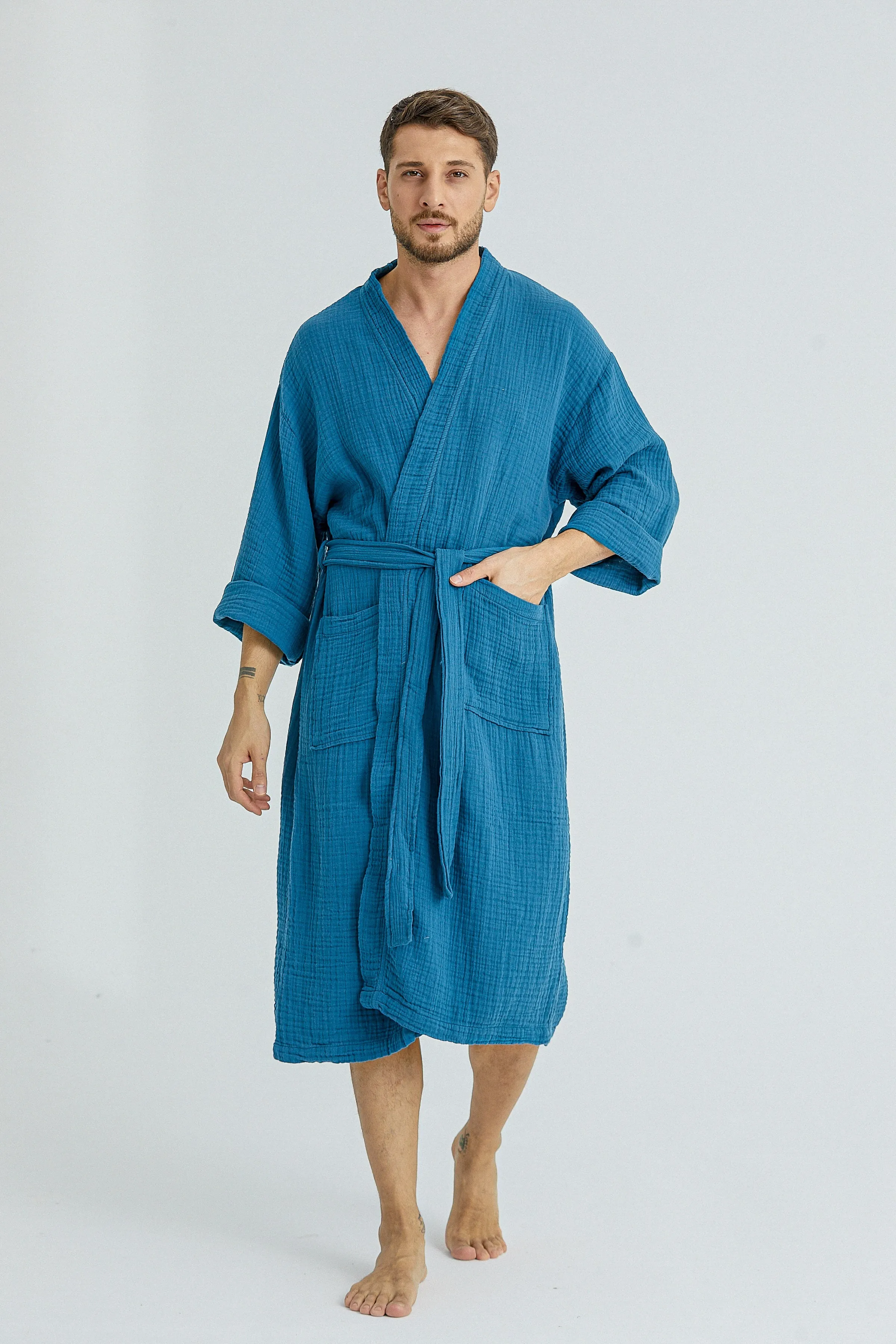 Cassia Men's Robes - Oceanic Blue