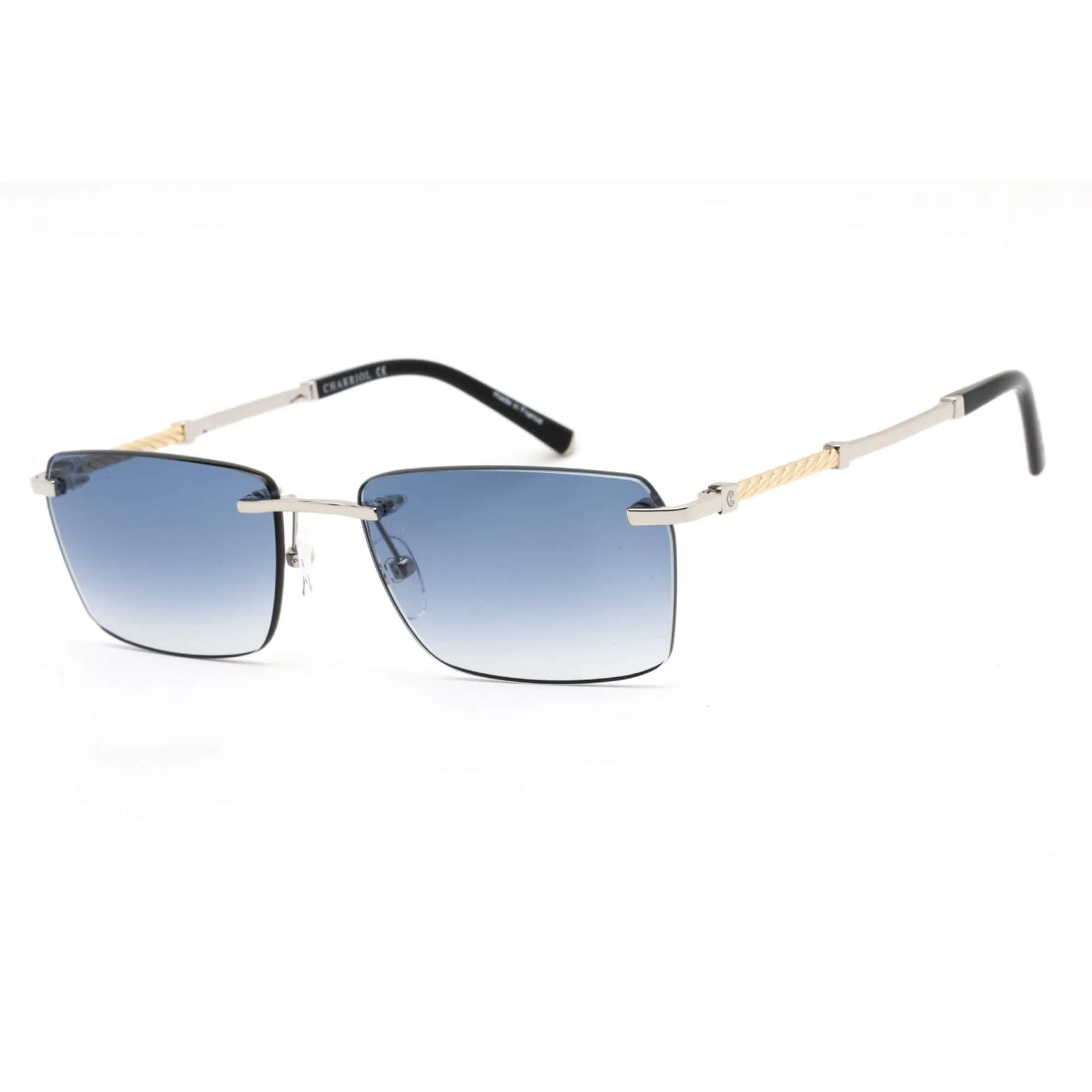 Charriol Women's Sunglasses - Shiny Silver/Gold Titanium Rimless Frame | PC81008 C03
