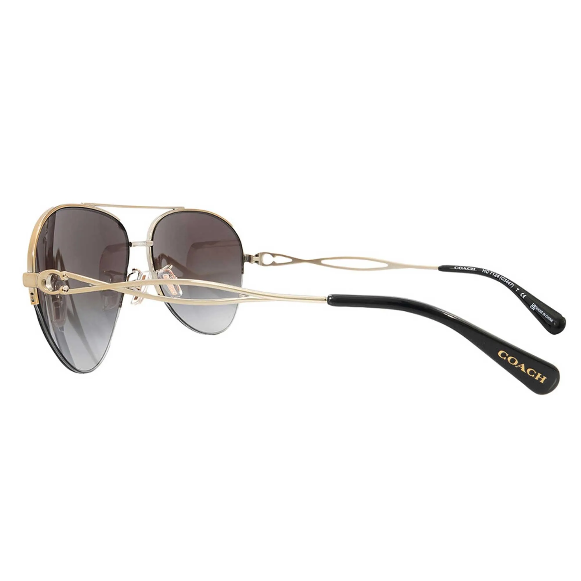 Coach Women's Sunglasses - Gradient Lens Light Gold Black Metal Frame | 0HC7124 90058G