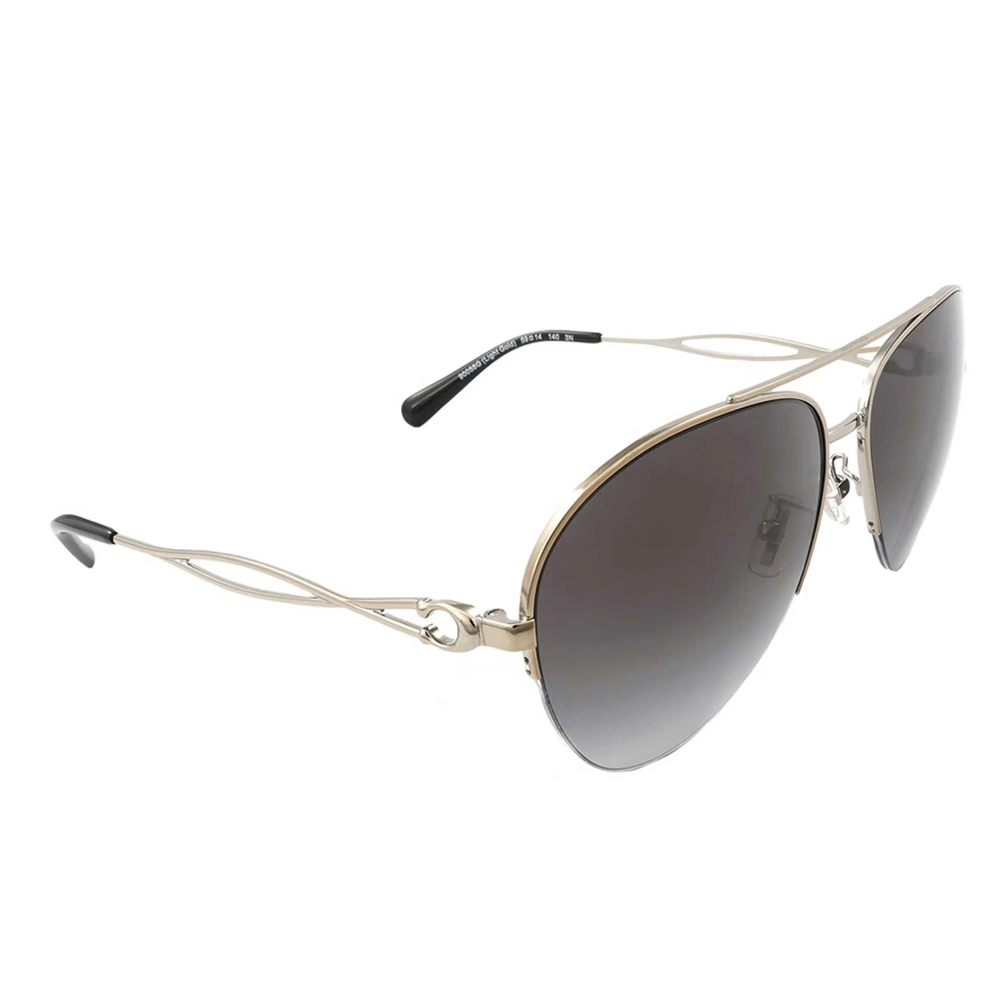 Coach Women's Sunglasses - Gradient Lens Light Gold Black Metal Frame | 0HC7124 90058G