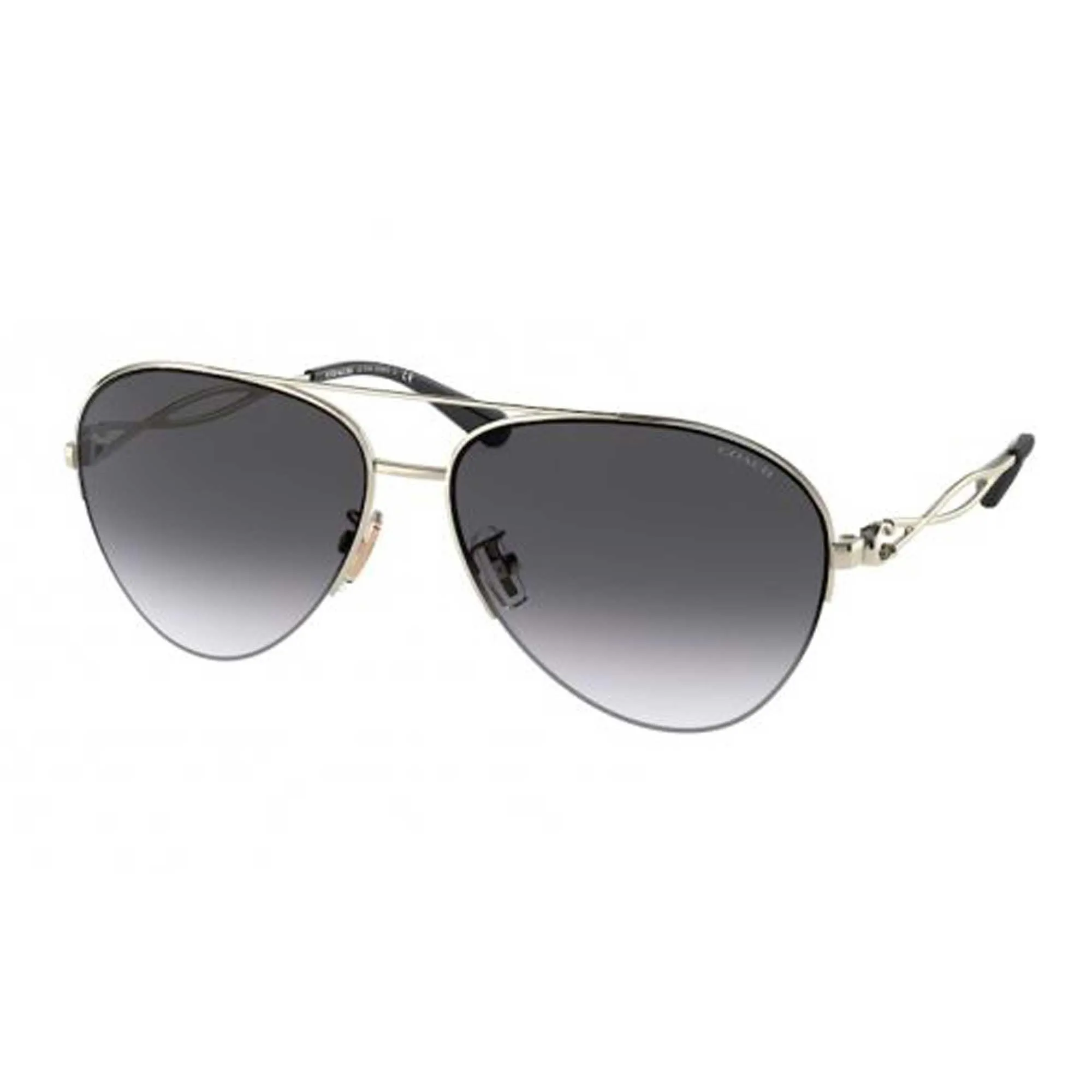 Coach Women's Sunglasses - Gradient Lens Light Gold Black Metal Frame | 0HC7124 90058G