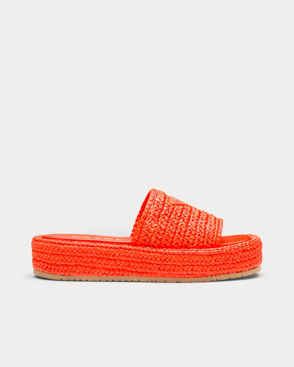 Crochet Flatform Orange Slides