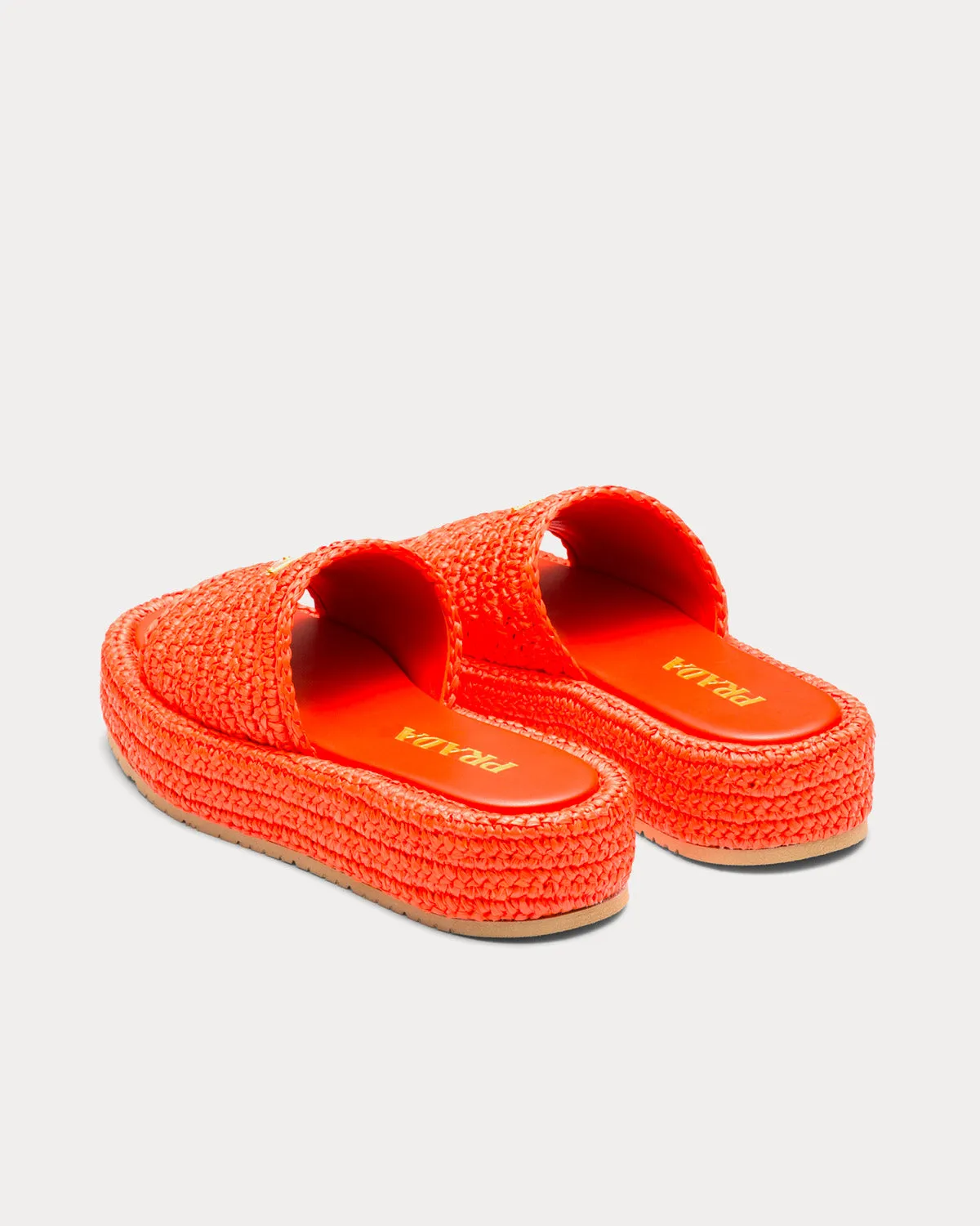 Crochet Flatform Orange Slides