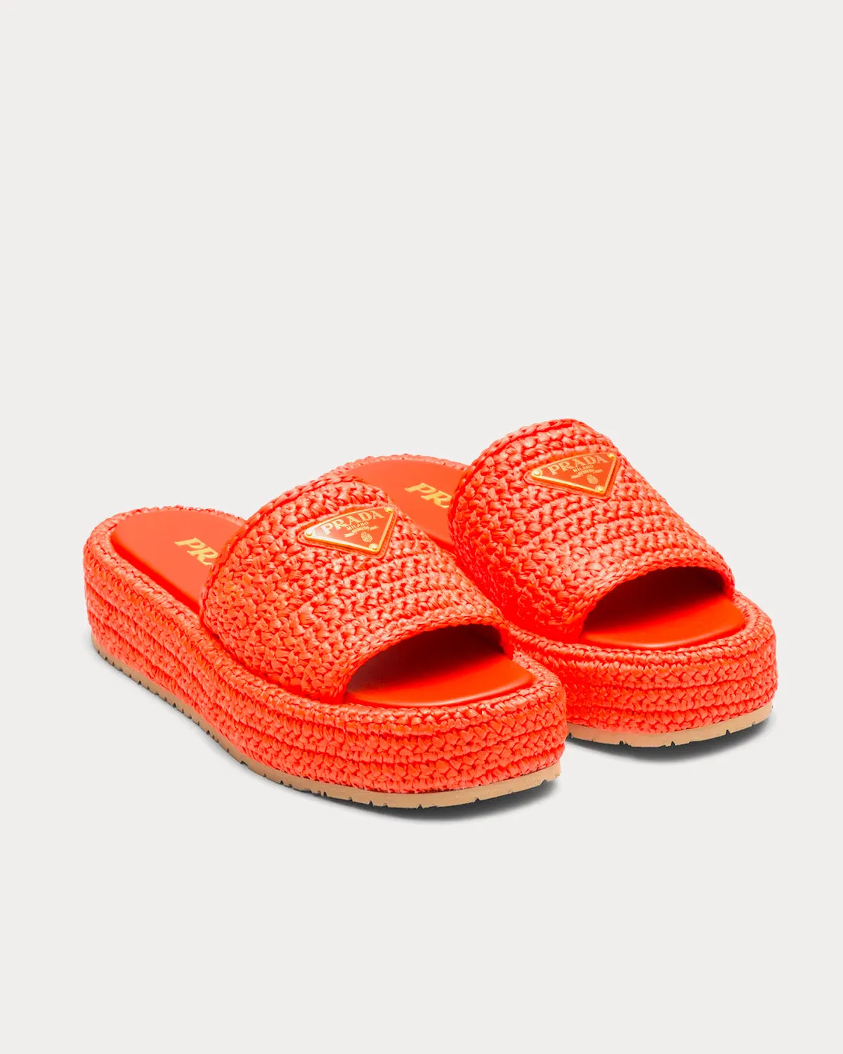 Crochet Flatform Orange Slides