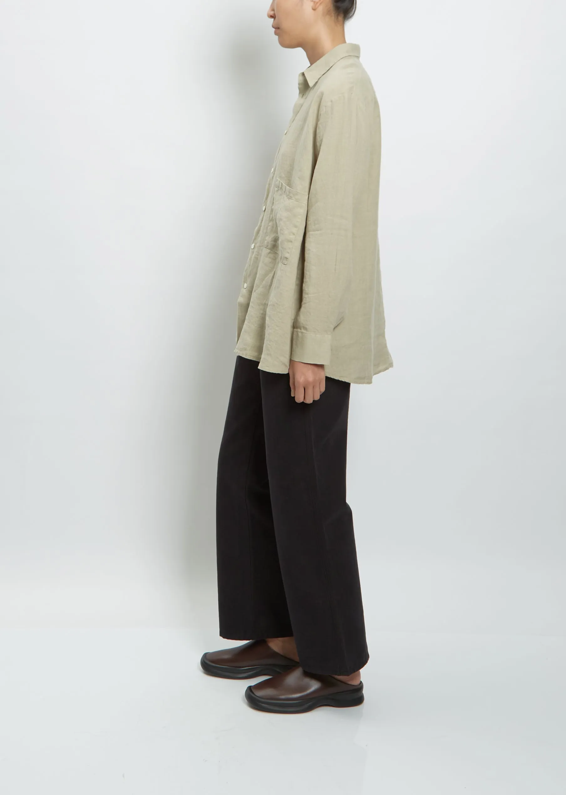 Elma Linen Shirt — Khaki Beige