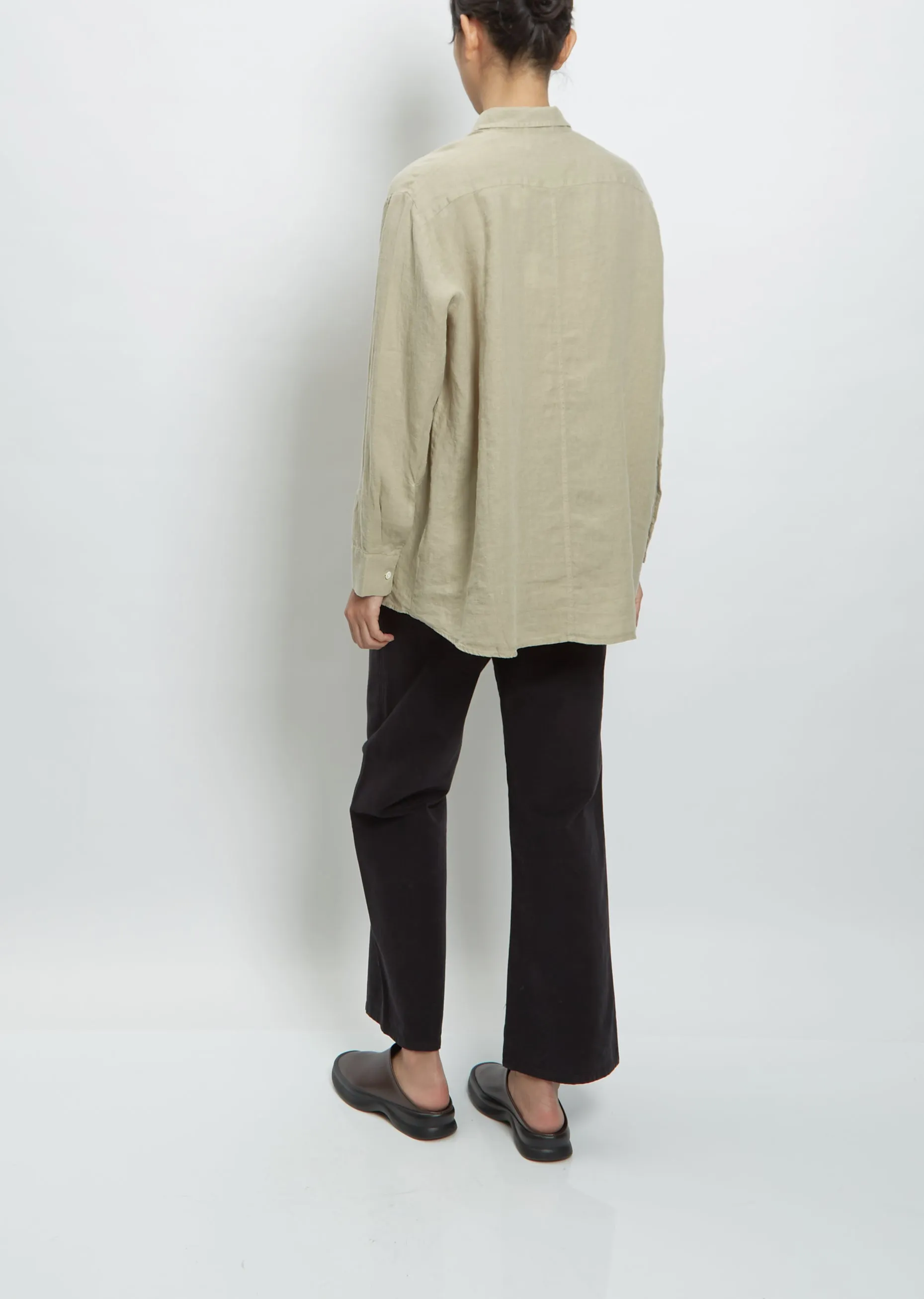 Elma Linen Shirt — Khaki Beige