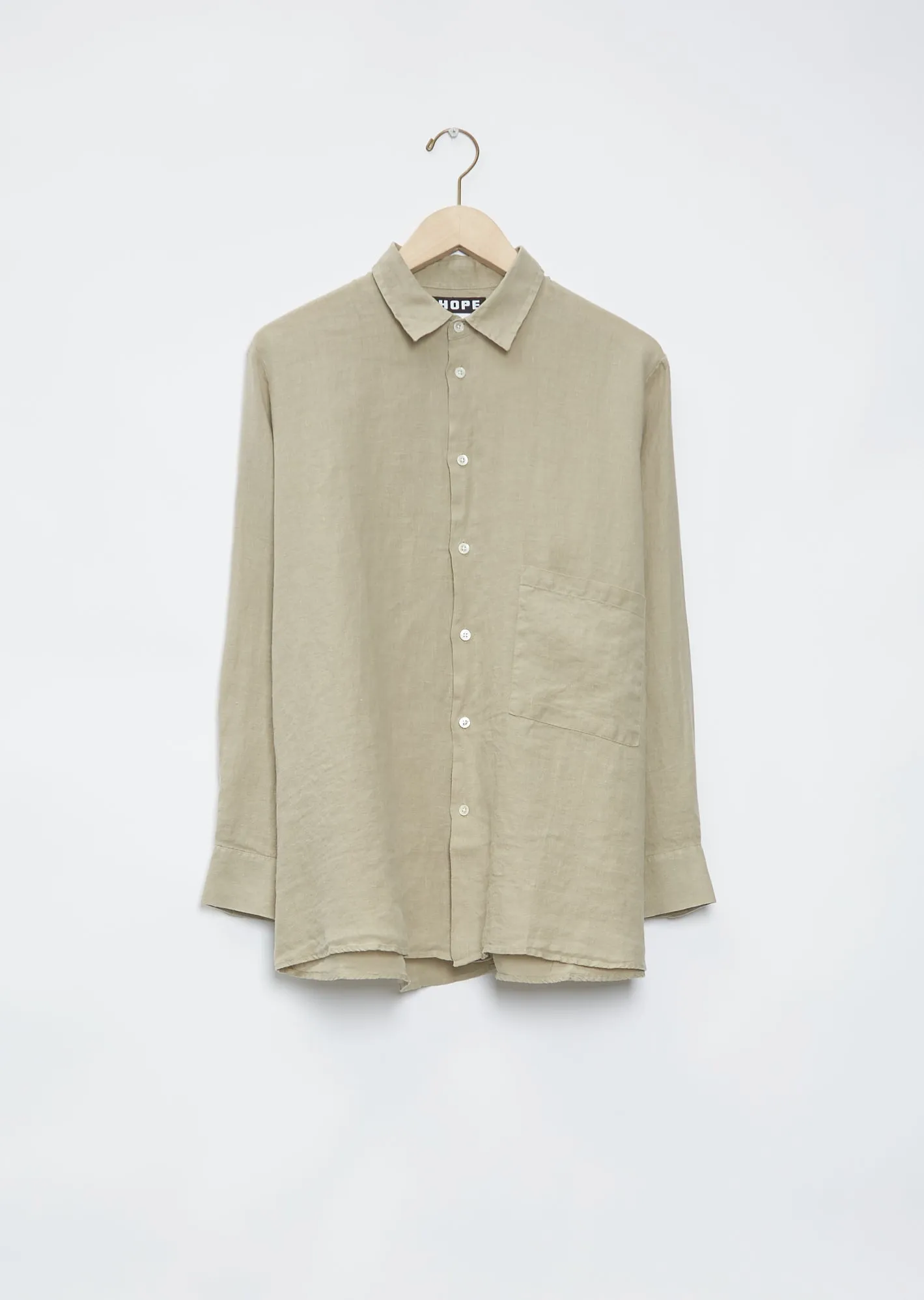 Elma Linen Shirt — Khaki Beige