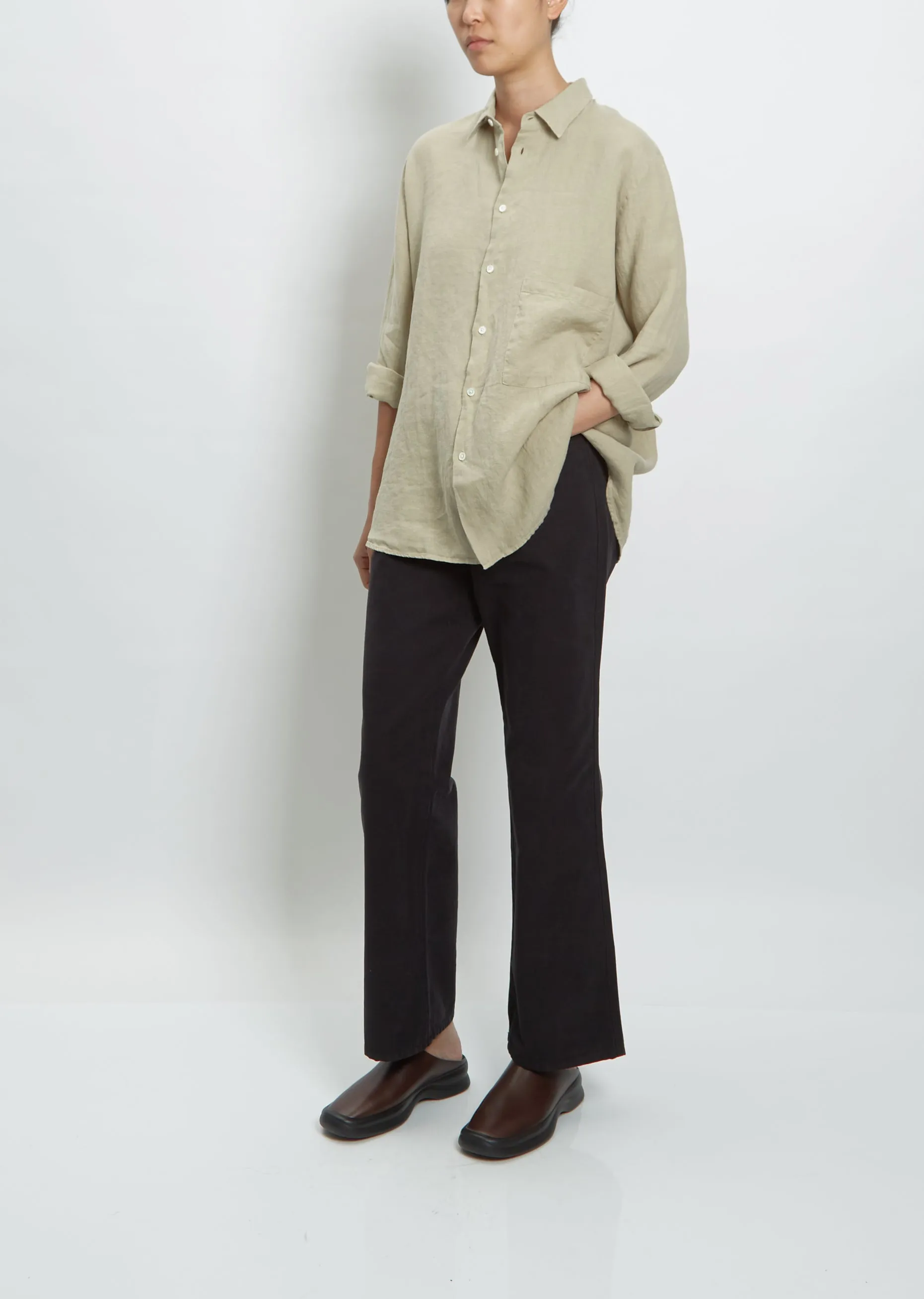 Elma Linen Shirt — Khaki Beige