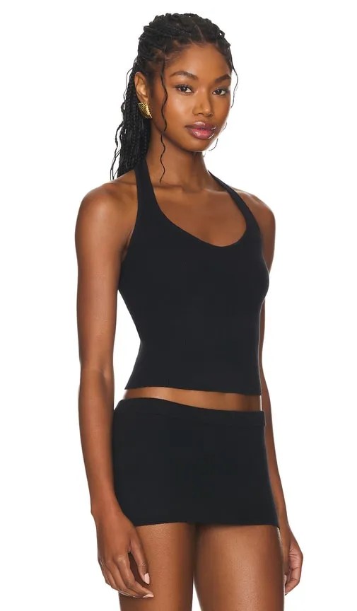 Frankies Bikinis Marialla Knit Top in Black