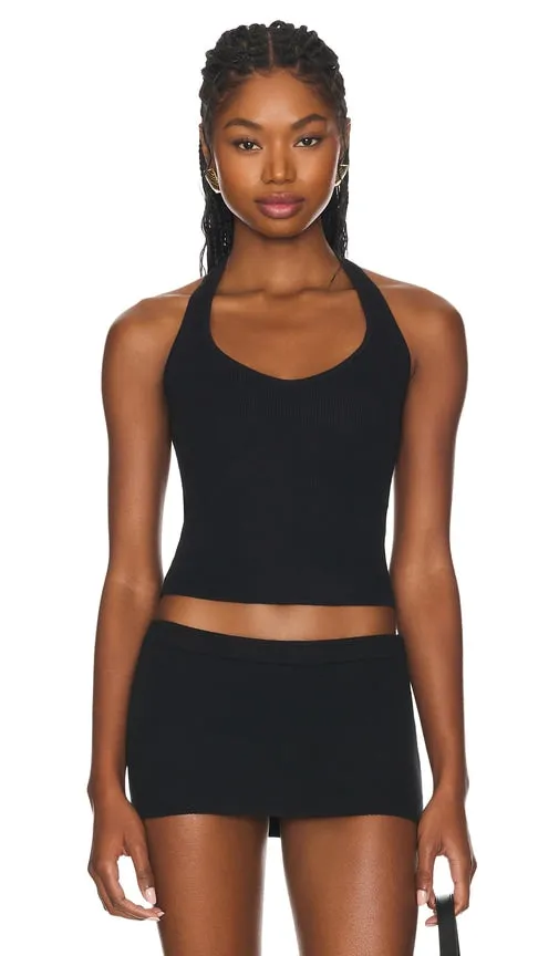 Frankies Bikinis Marialla Knit Top in Black