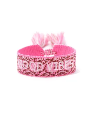 Girls "Good Vibes" Pink Wristband