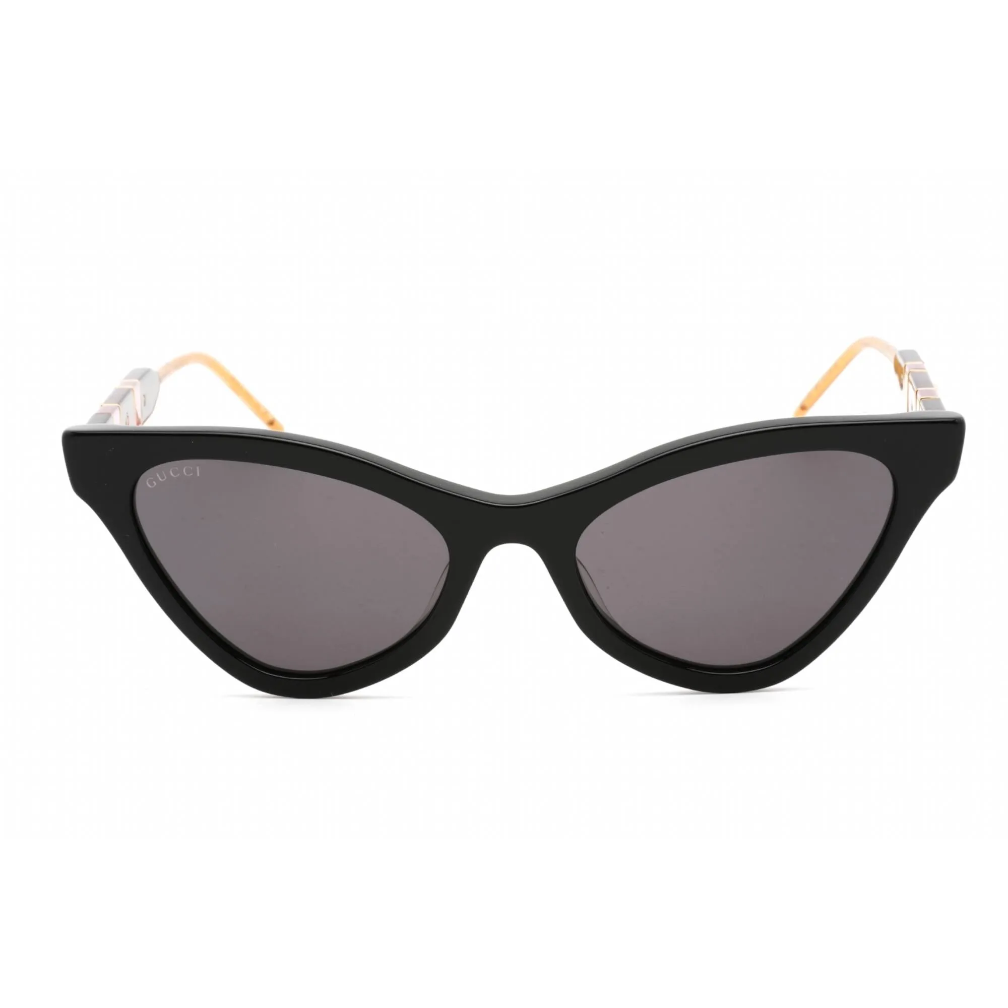 Gucci Unisex Sunglasses - Black Metal Cat Eye Full Rim Frame Grey Lens | GG0597S 001