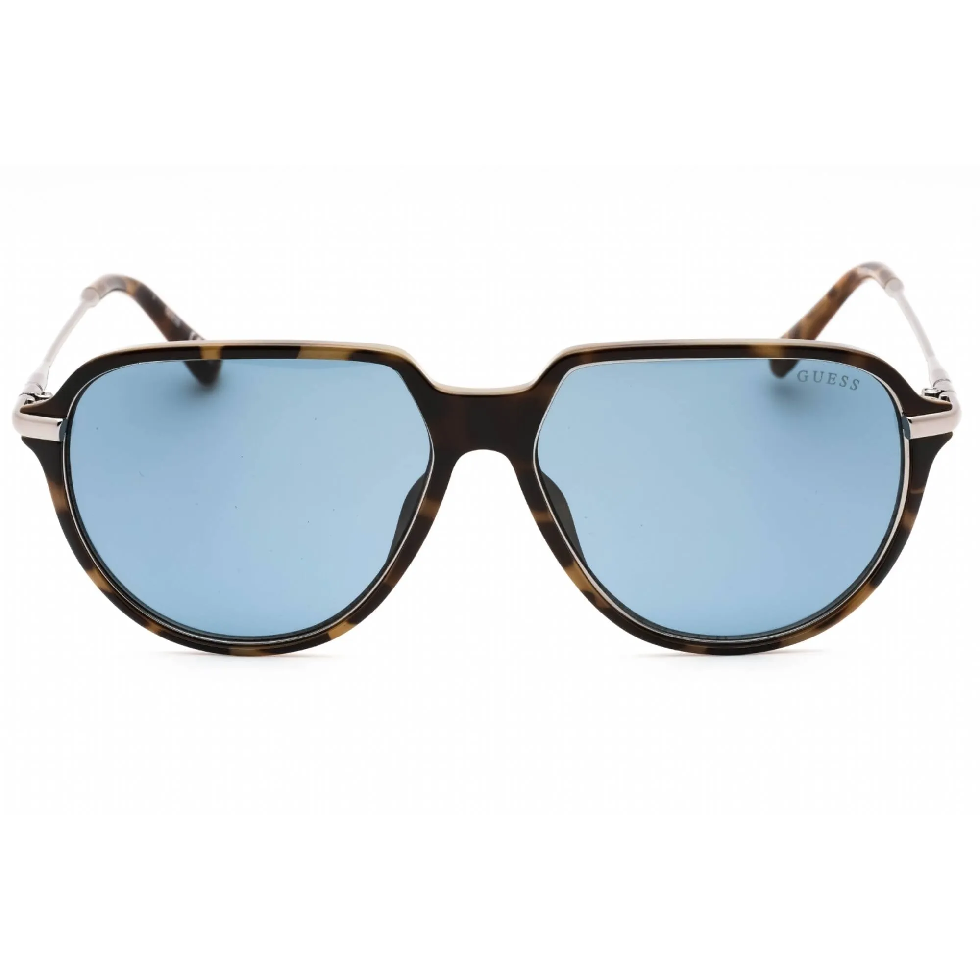 Guess Men's Sunglasses - Blonde Havana Injected Propionate Aviator Frame | GU00067 53V