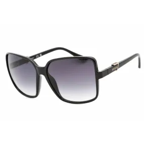Guess Unisex Sunglasses - Shiny Black Plastic Full Rim Rectangular Frame | GU7812 01B