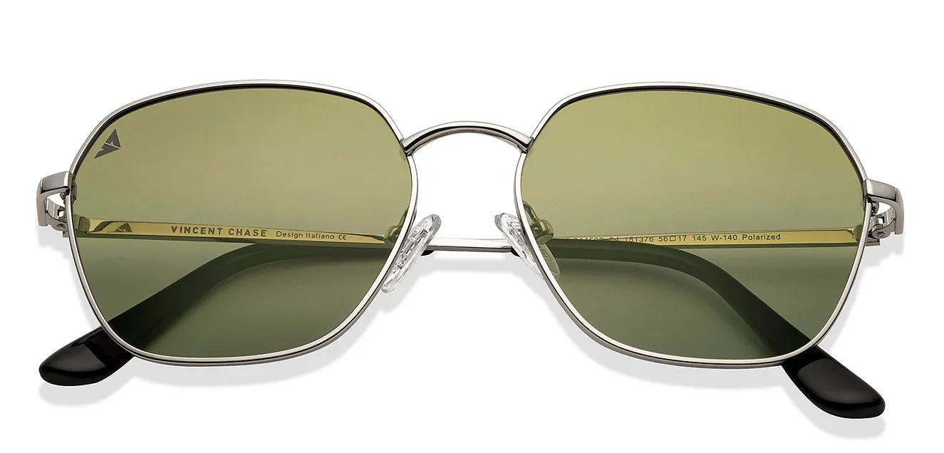 Gunmetal Geometric Full Rim Unisex Sunglasses by Vincent Chase Polarized-151376