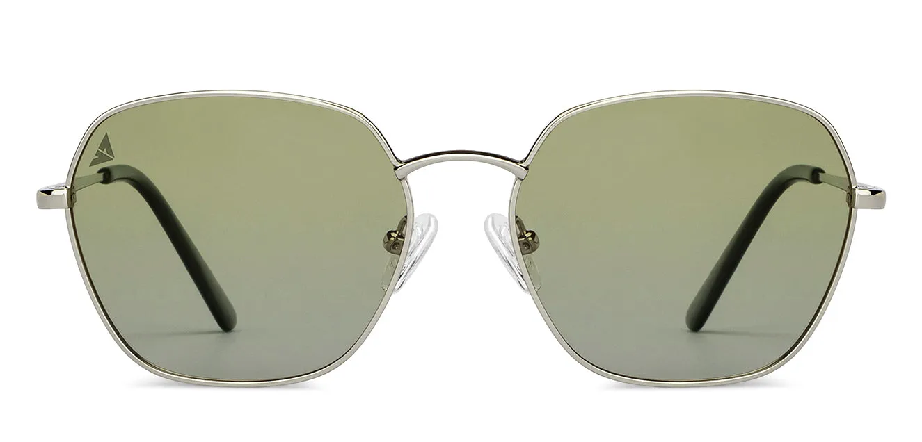 Gunmetal Geometric Full Rim Unisex Sunglasses by Vincent Chase Polarized-151376