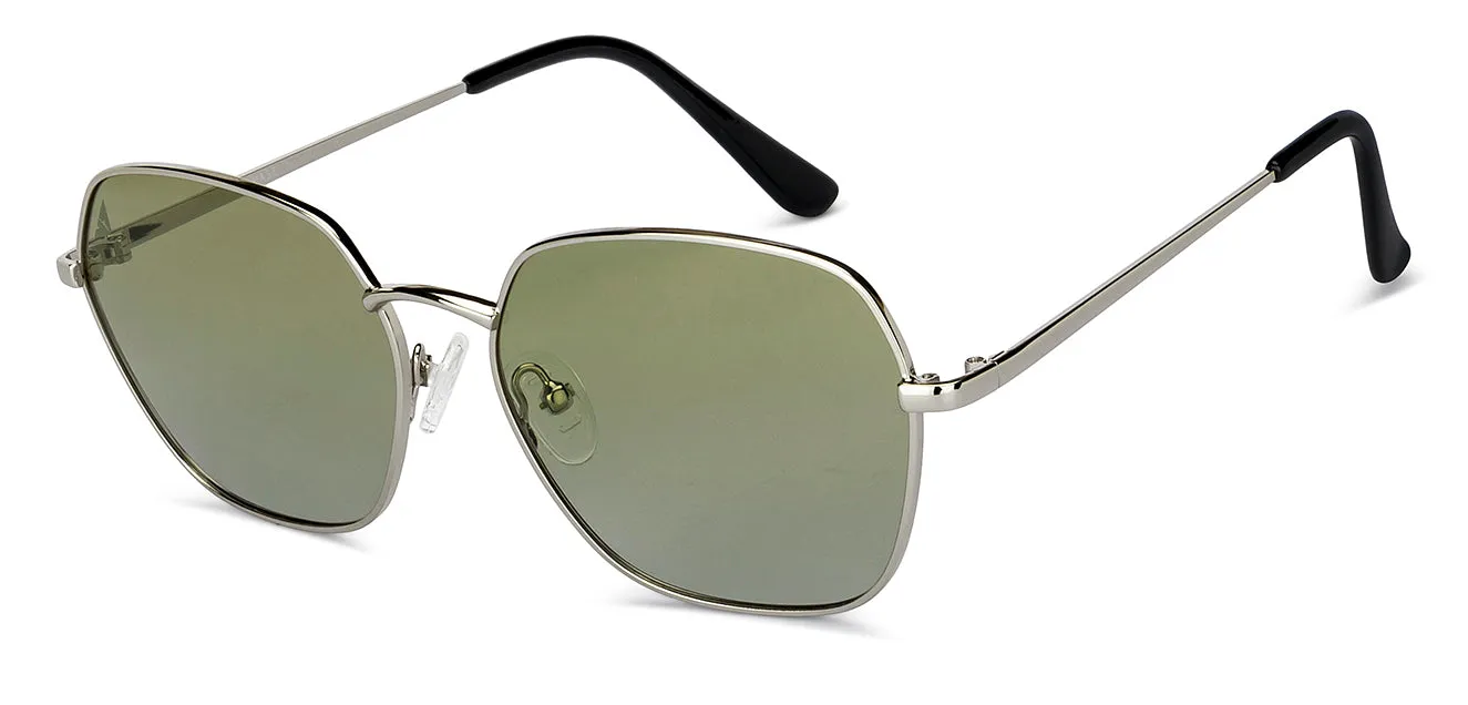 Gunmetal Geometric Full Rim Unisex Sunglasses by Vincent Chase Polarized-151376