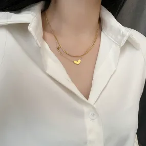 Heart Pendant Layered look Necklace