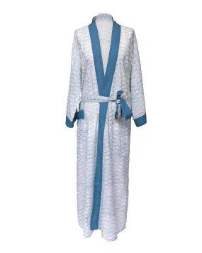 Indigo Japanese Wave Dressing Gown