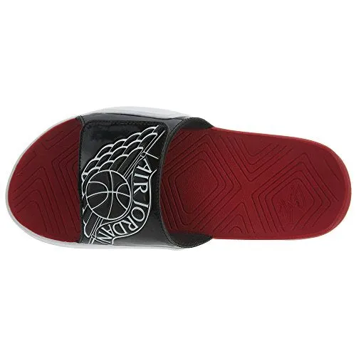 Jordan Hydro 7 Slides Size 9 - Men AA2517-001 Black/White/Gym Red Sandal
