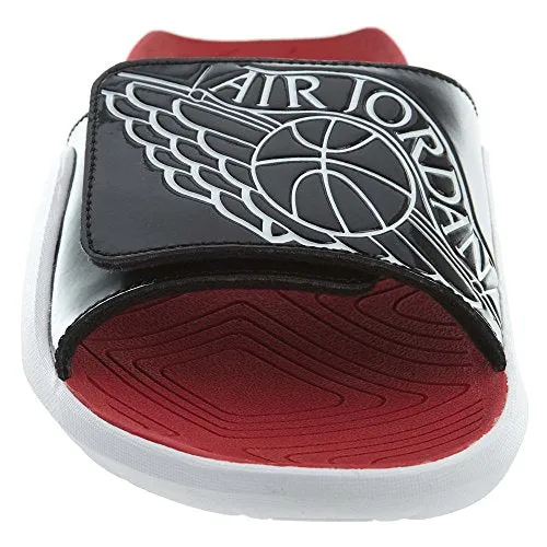 Jordan Hydro 7 Slides Size 9 - Men AA2517-001 Black/White/Gym Red Sandal