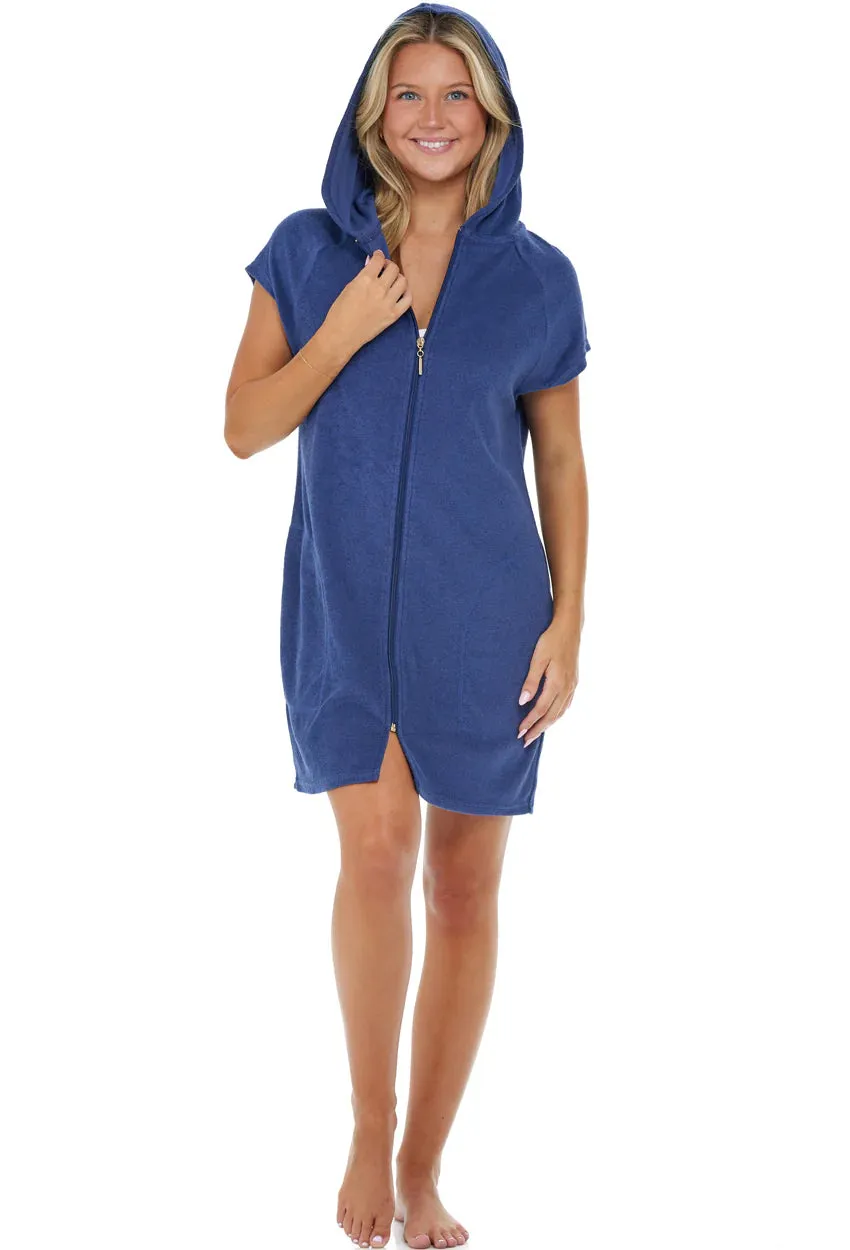 Jordan Taylor Raglan Sleeve Zip Front Hoodie Dress