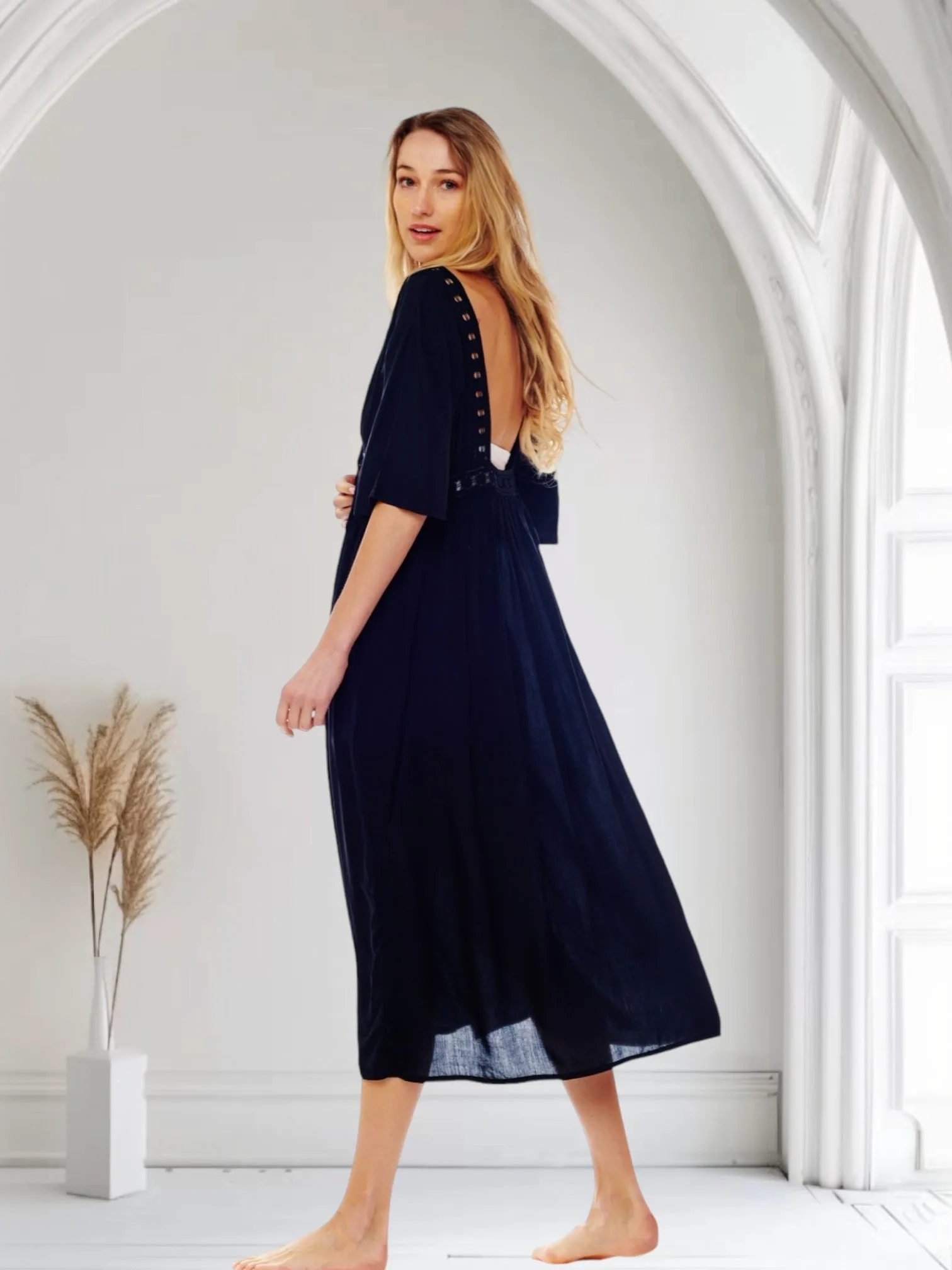 Kimono Coverup in Solid Black