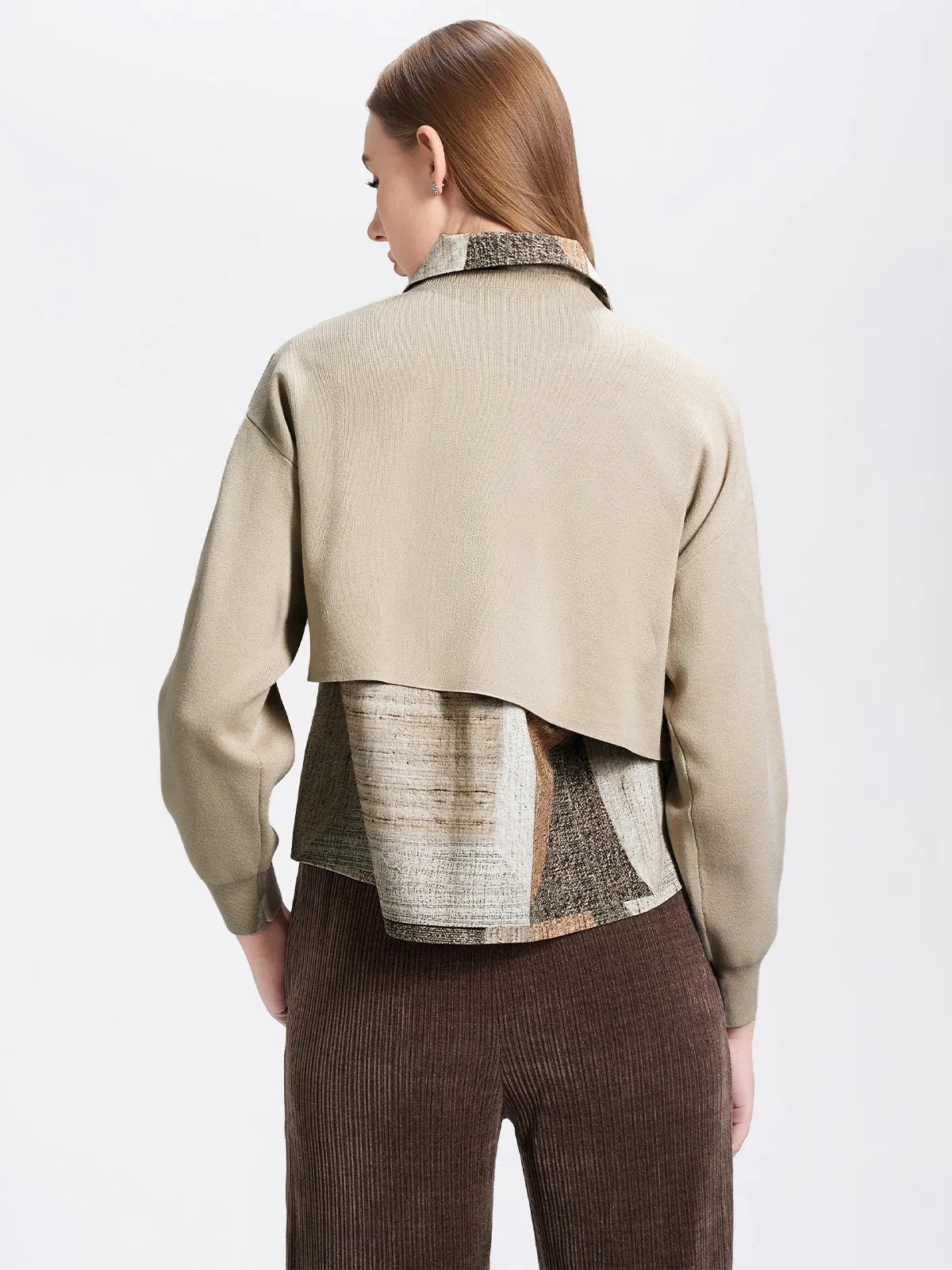 Layered Look Printed Shirt & Sweater
