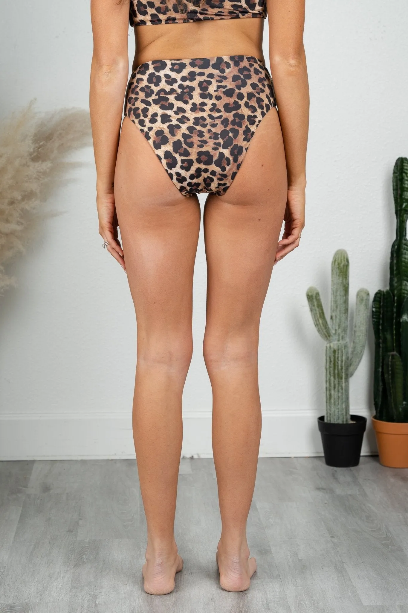 Leopard print swim bottom