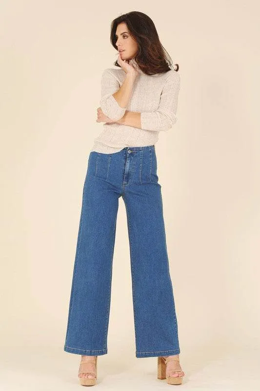 Lilou Wool Blended Mock Neck Long Sleeves Sheer Sweater