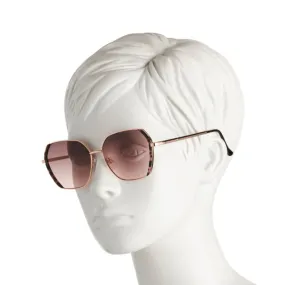 Lucky Brand Women's Geometric Gold Tone Metal Frame 58mm Sunglasses