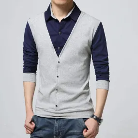 Mens Shirt with Attached Vest