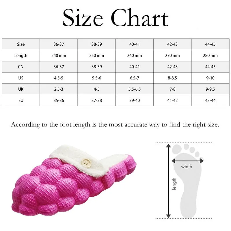 Non-slip Warm Cotton Bubble Home Slides