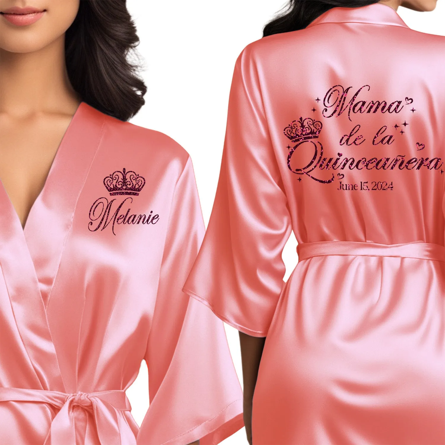 Personalized Coral Mis Quince Años Robes