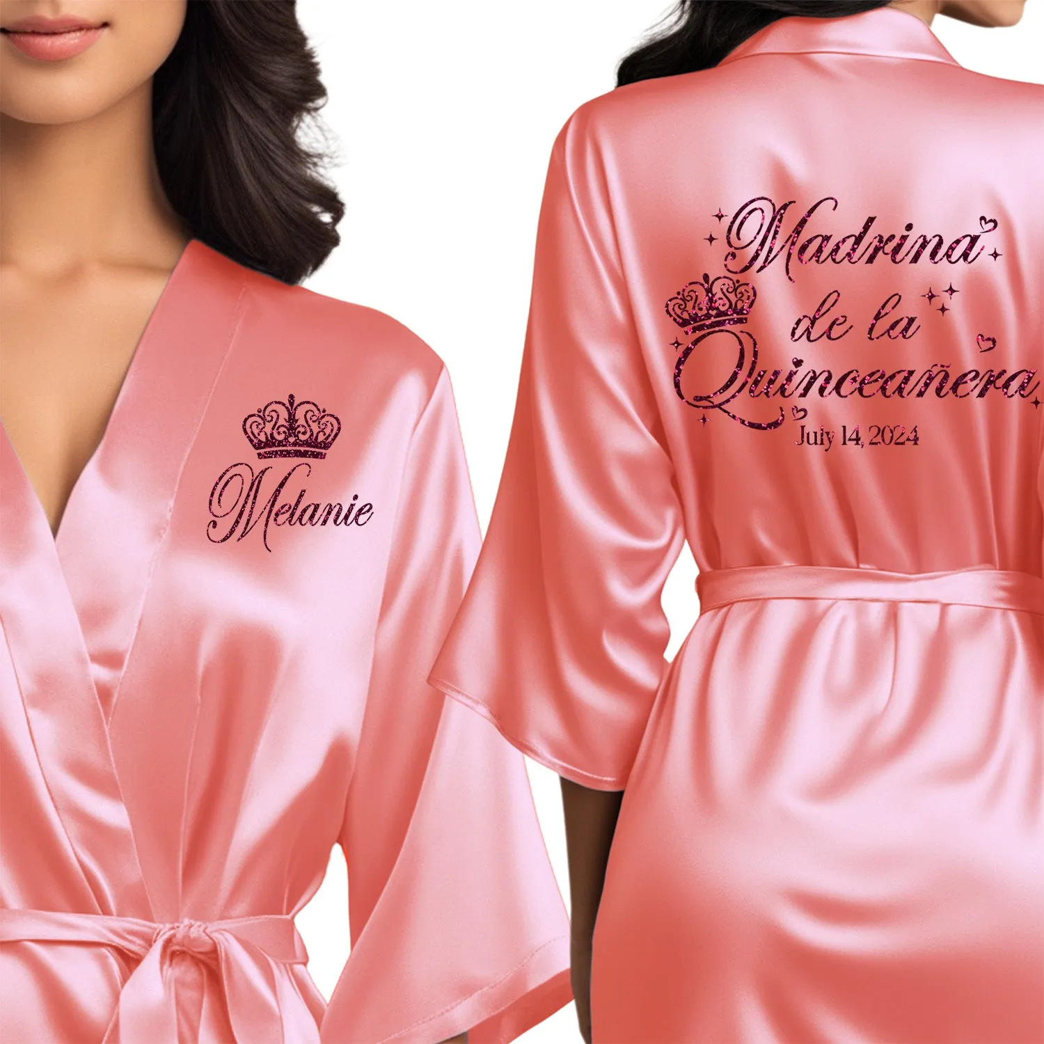 Personalized Coral Mis Quince Años Robes