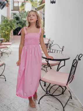 Piccoli Principi Malta Long Sun Dress In Pink