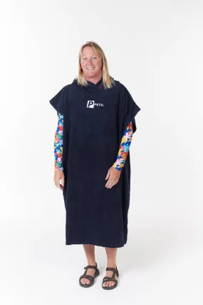 Premium Cotton Towel Changing Poncho - Robe - Navy Blue