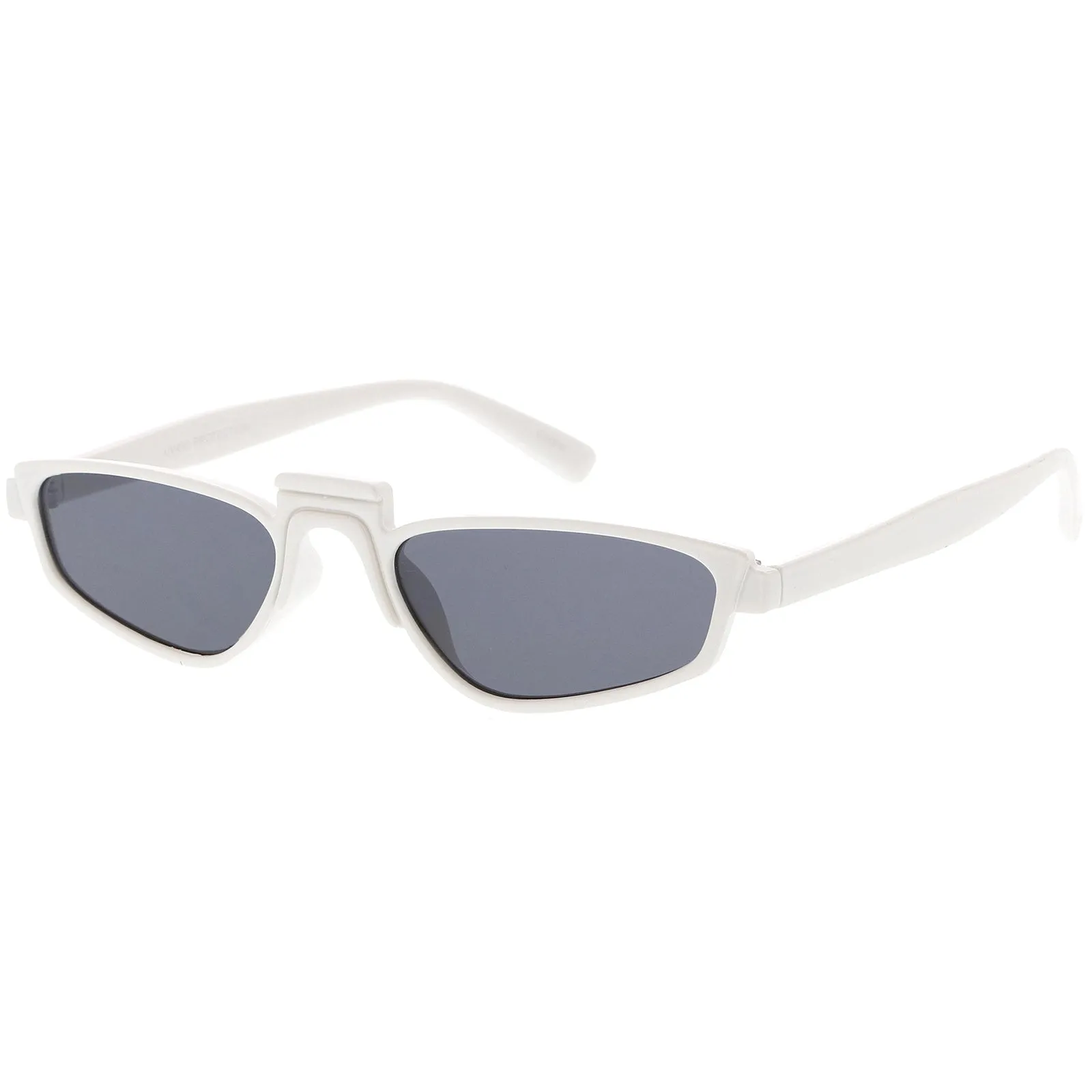 Retro Modern Low Temple Narrow Flat Top Sunglasses C731