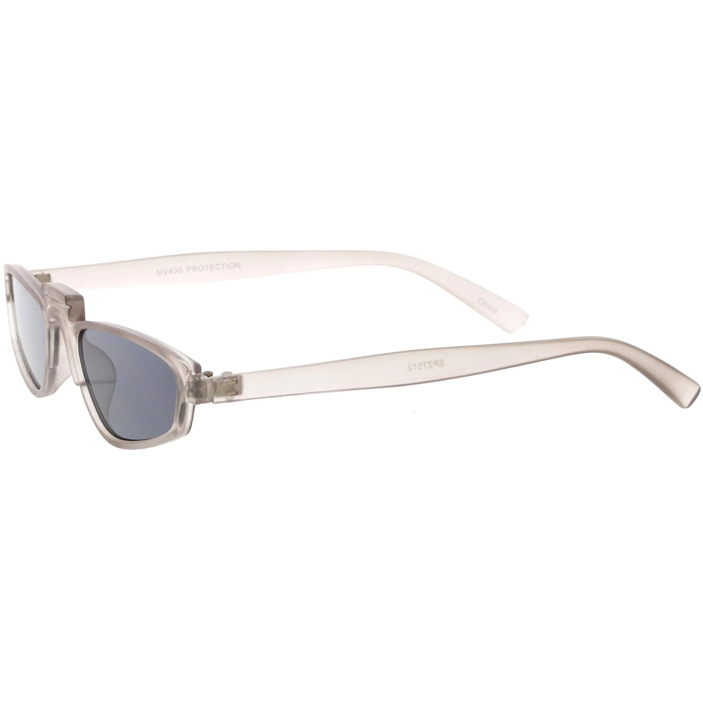 Retro Modern Low Temple Narrow Flat Top Sunglasses C731