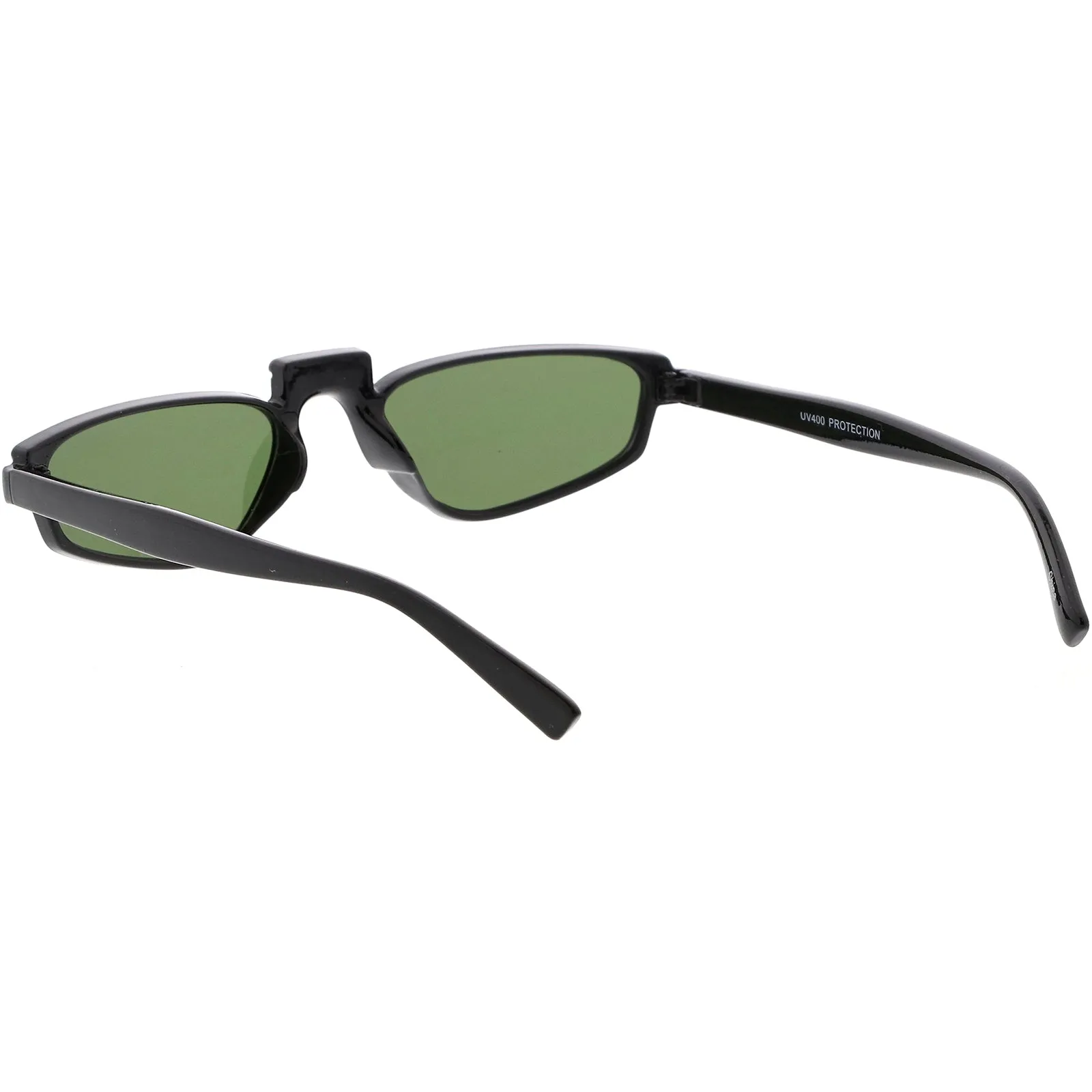 Retro Modern Low Temple Narrow Flat Top Sunglasses C731