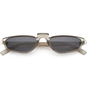 Retro Modern Low Temple Narrow Flat Top Sunglasses C731